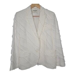 Zadig & Voltaire Womens Ivory Viking Fringe Blazer Size 34